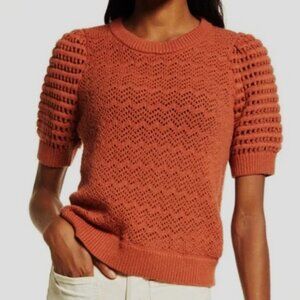 Madewell Atwater Crochet Eyelet Knit Top Medium